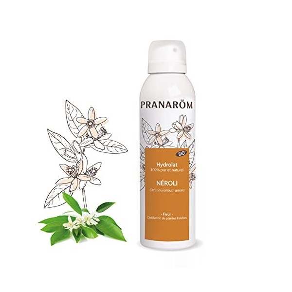 Pranarôm Eau Florale Néroli Bio Sublimant Olfacto-calmant Citrus aurantium amara - Distillation de plantes fraîches 150 ml