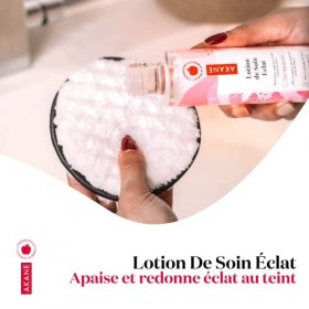 AKANE - Lotion De Soin Éclat - Lotion tonique visage de Fleur et Fruit - Nouvel Emballage 2021 - Eau de Rose de Damas - Certi