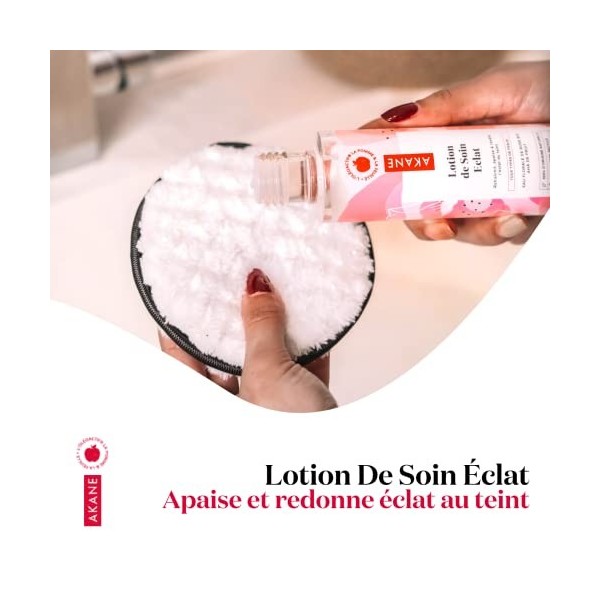 AKANE - Lotion De Soin Éclat - Lotion tonique visage de Fleur et Fruit - Nouvel Emballage 2021 - Eau de Rose de Damas - Certi