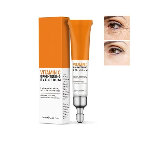 Crème contour des yeux anti-rides et anti-âge à la vitamine C pour éclaircir le teint des pattes doie - Hydrate et hydrate -