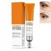 Crème contour des yeux anti-rides et anti-âge à la vitamine C pour éclaircir le teint des pattes doie - Hydrate et hydrate -