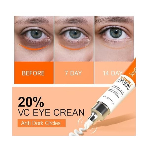 Crème contour des yeux anti-rides et anti-âge à la vitamine C pour éclaircir le teint des pattes doie - Hydrate et hydrate -