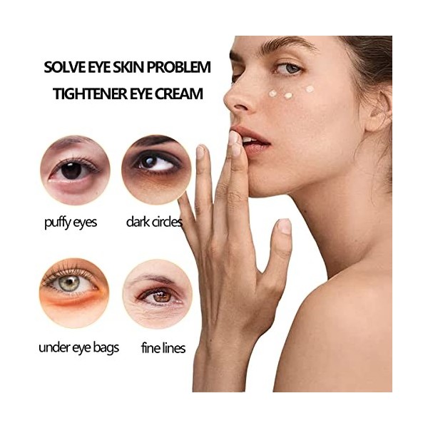 Crème raffermissante pour les yeux, raffermissante instantanée pour minimiser lapparence des poches sous les yeux, ridules, 