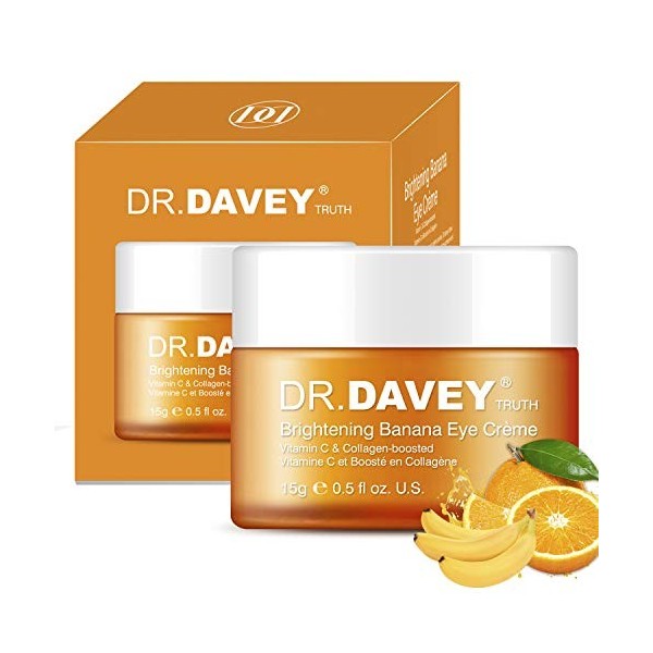 DR.DAVEY Crème contour des yeux hydratante avec vitamine C au collagène et acide hyaluronique,Gel anti-âge pour les cernes et