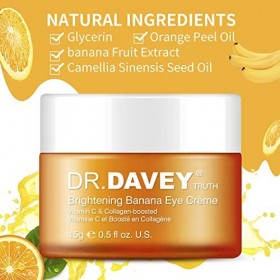 DR.DAVEY Crème contour des yeux hydratante avec vitamine C au collagène et acide hyaluronique,Gel anti-âge pour les cernes et