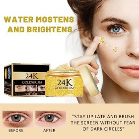 Cotensta Crème pour Les Yeux à lor 24K, Crème Réparatrice et Lissante pour Les Yeux, Nourrissante et Hydratante, Crème Raffe