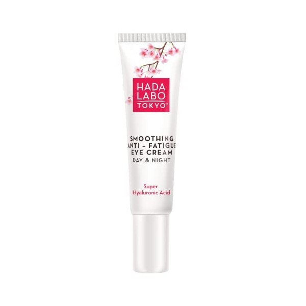 Hada Labo Tokyo Crème contour des yeux anti-fatigue blanche pour le jour et la nuit, acide hyaluronique, hydratant sous les y