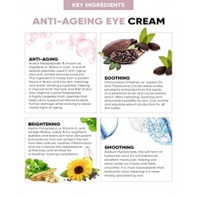 Perfect Look London Crème contour des yeux avec peptide, acide hyaluronique et vitamine E | Minimise les rides, les cernes et