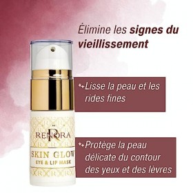 RENOVA - Masque pour les Yeux et les Lèvres Skin Glow I Prévient les Signes du Vieillissement I Huiles de Chia, dArgan, de J