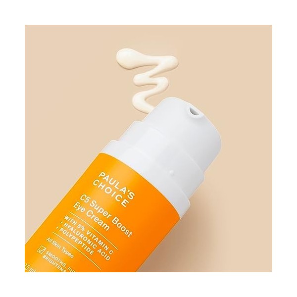 Paulas Choice Crème Contour Yeux C5 SUPER BOOST - Traitement des Yeux Vitamine C Illumine la Peau - Ciblez les Taches Brunes