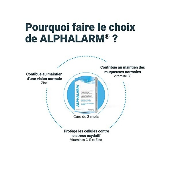 Densmore - Soins des Yeux - Usage Interne et Externe - Alphalarm - Stériblef Mousse - Complément Alimentaire pour les Yeux au