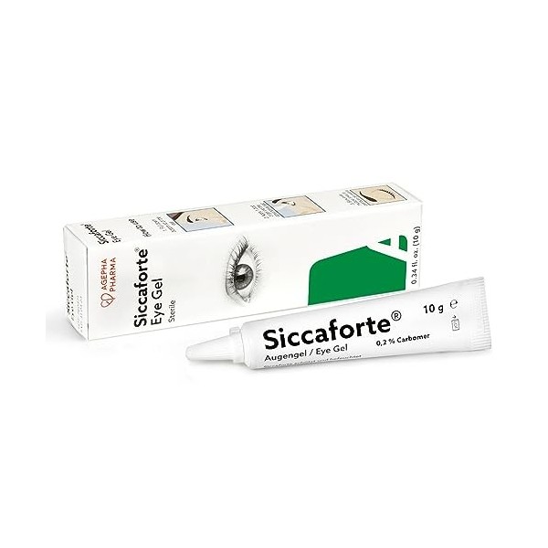 Siccaforte |Gel pour Yeux Secs avec Carbomer | Lisse, Hydratant Et Soignant pour Yeux Frais |Collyre en gel | Apaise Yeux Irr