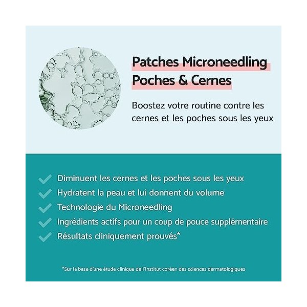 Remescar Patchs Microneedling Contre les Poches et les Cernes 17mg x2 Patchs - Résultats en 2 Semaines - Soin anti-âge avec m