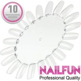 Lot de 10 présentoirs [couleur : transparent] Roue de couleur Tip Rondell avec 20 ongles pour peindre avec gel UV