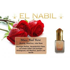 Musc Red Rose 5ml Parfum - El Nabil Misk Musc Huile Parfumée pour FEMME & FEMME