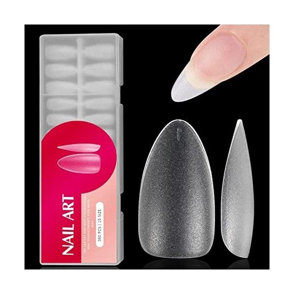 360 Pièces Capsule Americaine Ongle,Acrylique Capsules Ongles,Ongles Court Capsule,Capsules Dépoli,Couverture Complète Faux O