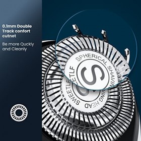 SweetLF Wet & Dry Rasoir électrique Barbe Homme Rasoir Barbe à 3 Têtes Rotatives pour Rasage Rechargeable, Rasoir électrique 