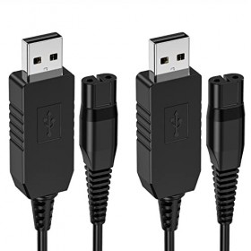 A00390 Lot de 2 câbles de charge pour Phlilps One Blade 4,3 V Compatible avec Philips One Blade QP2520, QP2620, MG5730, MG572