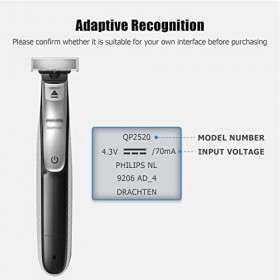 A00390 Lot de 2 câbles de charge pour Phlilps One Blade 4,3 V Compatible avec Philips One Blade QP2520, QP2620, MG5730, MG572