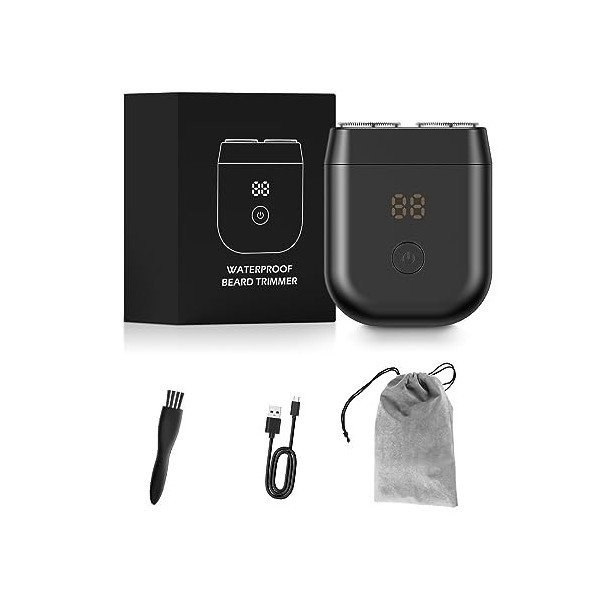 Rasoir rotatif électrique pour homme, tondeuse à barbe électrique rechargeable, étanche, sans fil, mini rasoirs de voyage ave