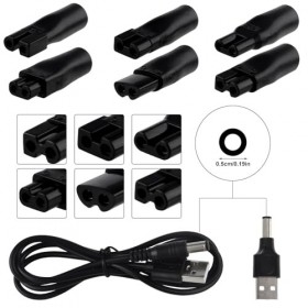7 Chargeur de rasoir 5 V pour Philips USB 2.0 A type mâle vers DC 5,5 x 2,1 mm, Câble dalimentation Bloc dalimentation de r