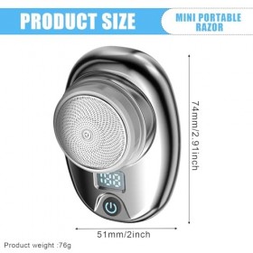 Mini rasoir électrique : rasoir électrique portable pour homme - Rasoir électrique lavable par USB - Pour homme - Avec indica