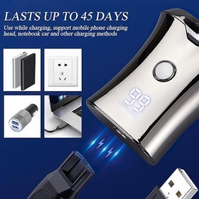Jooheli Mini Rasoir, Rasoir Electrique Portable, Mini Rasoir Electrique pour Homme, Mini Shave Rechargeable par USB, Rasoir H