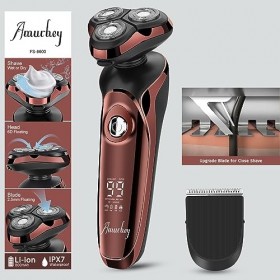 Rasoir électrique Homme - Rasage Humide & Sec -2 en 1 Shave & Style Rasoir Électrique, Tête de Rasage Flexible à 360° - 99 mi