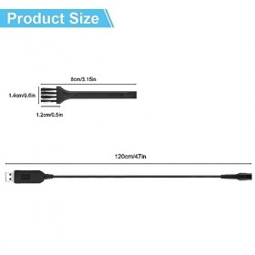 Vicloon Câble Chargeur USB, Câble de Charge Rasoir, 4,3 V Câble dAlimentation avec Petite Brosse, Cordon dalimentation Comp