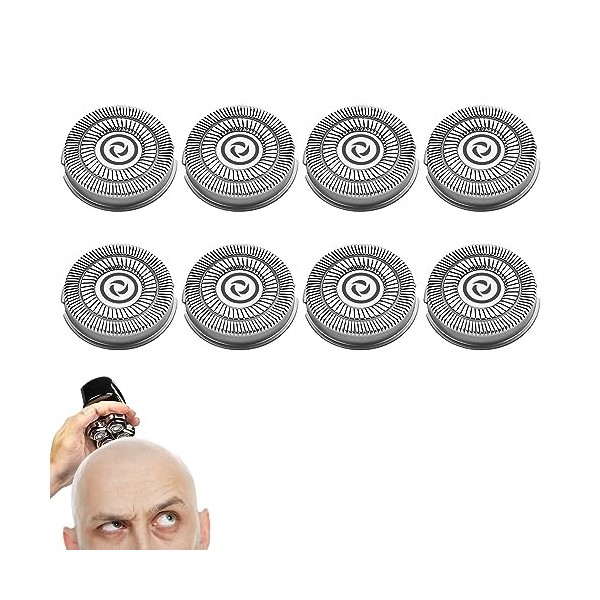 Lot de 8 têtes de rechange compatibles avec les rasoirs électriques Skull Shaver Pitbull