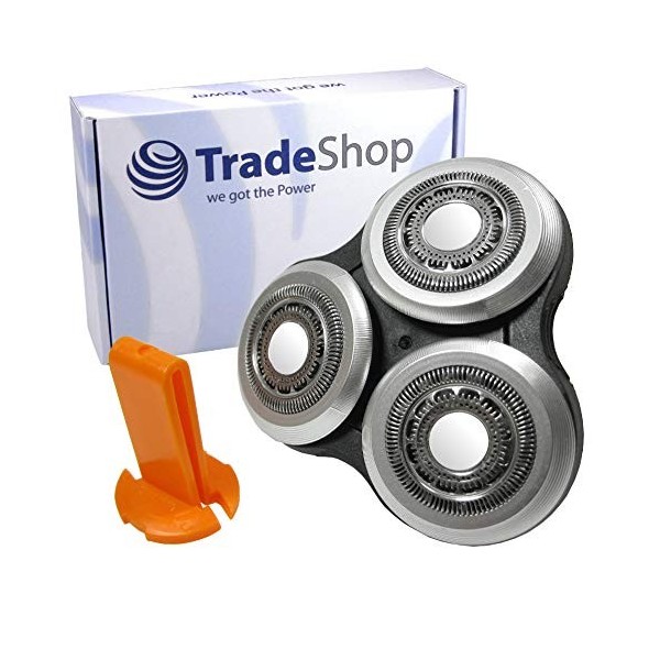 Trade-Shop Tête de rasage de rechange avec capuchon de protection pour Philips S9511 S9521 S9522 S9531 S9711 S9721 S9731 S991