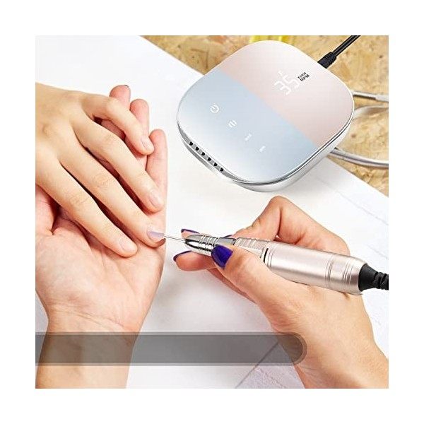 Opibtu - Kit de foret à ongles électrique professionnel - 35 000 tr/min - Pour vernis à ongles en acrylique, gel et vernis à 