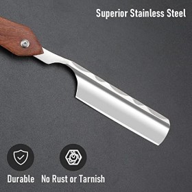 M&LD Kit Rasoir, Le Rasoir Homme, Barbe Rasoir Droit, Rasoir en Acier Inoxydable, Professionnel Rasoir de Barbier Avec Ceintu