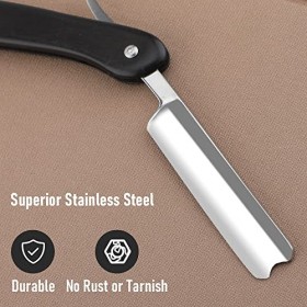 M&LD Kit Rasoir, Le Rasoir Homme, Barbe Rasoir Droit, Rasoir en Acier Inoxydable, Professionnel Rasoir de Barbier Avec Ceintu