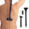 Rasoir de dos,Rasoir Dos de Sécurité Tondeuse pour Corps Homme,Rasage pour Dos with Long Manche Épilateur Dorsal Pliable 46cm