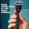 Gillette Intimate Rasoir Pour Homme, Rasoir Pour La Zone Intime Pour Homme, Doux Et Facile A Utiliser, Pour Poils De La Zone 