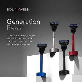 Bolin Webb Rasoir et support en graphite avec lame Gillette Fusion5