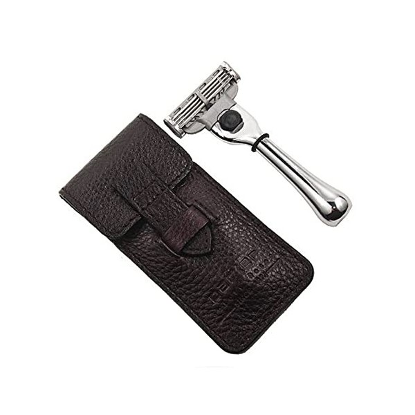 Parker Travel Mach 3 Compatible Razor with Leather case mod. TravM3