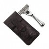 Parker Travel Mach 3 Compatible Razor with Leather case mod. TravM3