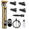 Tondeuse Cheveux Hommes Professionnelle, T Sans Fil Rasoir Barbe Tondeuse Kit,Écran à LED, Rechargeable, Silencieuse pour les