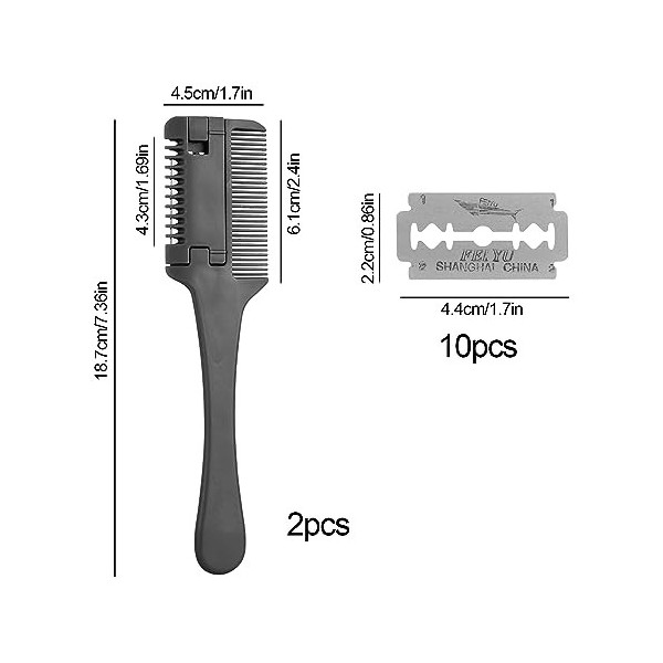 Lot de 2 tondeuses à cheveux - Avec 10 lames de rechange - Pour adultes et enfants