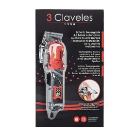 Tondeuse à cheveux 3Claveles sans fil design transparent - Tondeuse légère et puissante, coupe de 18 cm, batterie de 2500 mAh