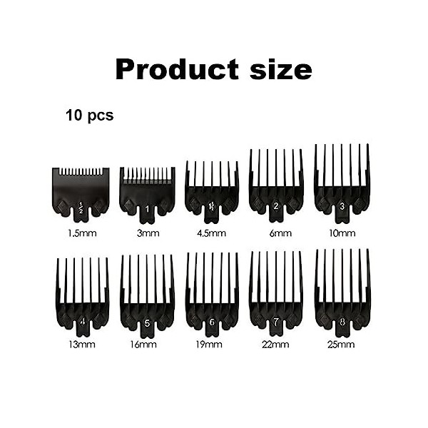 AAED 10Pcs Guide Ensemble Peigne,Pour Accessoires De Tondeuse De Rechange,Longueurs De Coupe Est De 1.5-22 Mm Convient À Tout