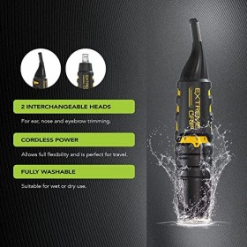 WAHL Extreme Grip Détail Tondeuse personnelle 2 en 1 pour nez, oreilles et sourcils, têtes lavables, pattes et poils du visag
