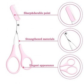 Ciseaux à sourcils avec peigne professionnel en acier inoxydable - Ciseaux de précision pour sourcils - Outil de toilettage p