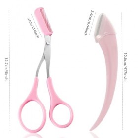 Lot de 3 ciseaux à sourcils pour épilation du visage - Ciseaux dépilation des sourcils - Outil de maquillage pour homme et f