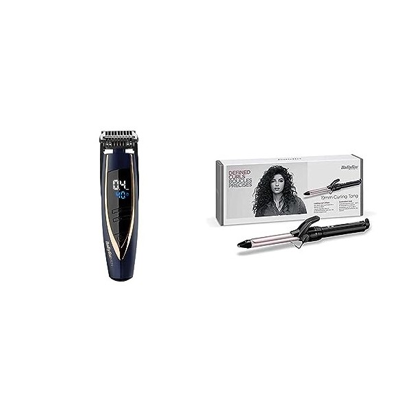 BaByliss MEN Tondeuse Barbe I-STUBBLE avec écran digital pour un confort dutilisation E879E & C319E Lockenstab pro180, 19 mm