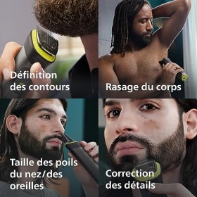 Philips Multigroom Series 7000 - Tondeuse tout-en-un équipée de 14 sabots pour le visage, la tête et le corps, et 21 hauteurs