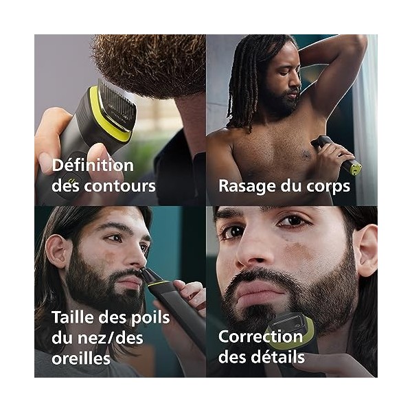 Philips Multigroom Series 7000 - Tondeuse tout-en-un équipée de 14 sabots pour le visage, la tête et le corps, et 21 hauteurs