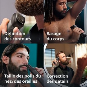 Philips Multigroom Series 7000 - Tondeuse tout-en-un équipée de 15 sabots pour le visage, la tête et le corps, et 26 hauteurs
